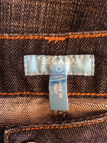 ESCADA SPORT BLUE DENIM OLEATED FRONT LONG SKIRT SIZE 40 UK 12 - Whispers Dress Agency - Womens Skirts - 3