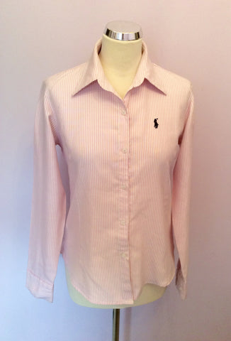 Polo By Ralph Lauren Pink & White Stripe Cotton Shirt Size XL - Whispers Dress Agency - Sold - 1