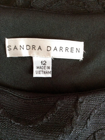 Sandra Darren Black Dress With Gold Chain Belt Size 12 - Whispers Dress Agency - Womens Dresses - 4