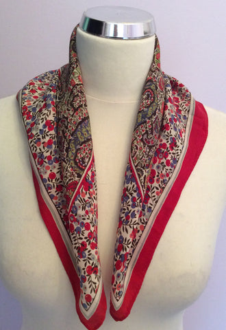 New Limited Edition Liberty Red/Blue Silk Scarf For Comic Relief - Whispers Dress Agency - Sold - 2