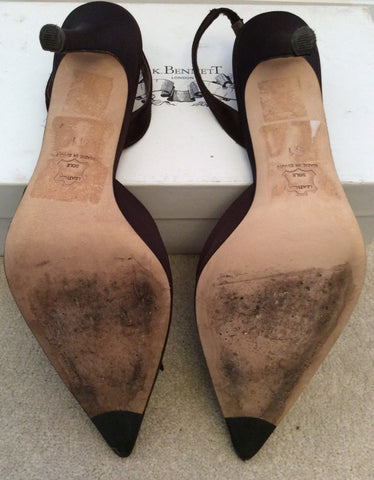 LK Bennett Brown Satin Slingback Heels Size 7.5/41 - Whispers Dress Agency - Sold - 4