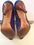 ANA BONILLA BLUE SUEDE HEELS SIZE 5.5/38.5 - Whispers Dress Agency - Womens Heels - 5