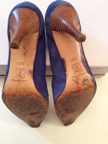 ANA BONILLA BLUE SUEDE HEELS SIZE 5.5/38.5 - Whispers Dress Agency - Womens Heels - 5