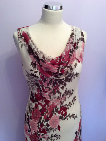 Country Casuals Ivory Floral Print Silk Dress Size 12 - Whispers Dress Agency - Sold - 2