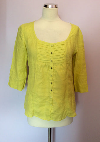 Jaeger Yellow Linen Top Size 10 - Whispers Dress Agency - Womens Tops - 1