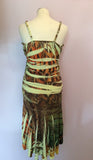 Kasike Green & Brown Print Strappy Dress One Size - Whispers Dress Agency - Womens Dresses - 2