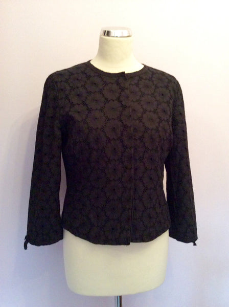 Laura Ashley Black Broidery Anglaise Cotton Jacket Size 10 - Whispers Dress Agency - Womens Coats & Jackets - 1