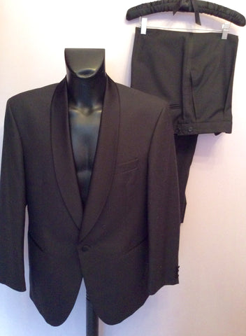Scott & Taylor Black Tuxedo Wool Blend Suit Size 42R/ 36W - Whispers Dress Agency - Mens Suits & Tailoring - 1