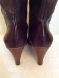 French Connection Dark Brown Leather Boots Size 6/39 - Whispers Dress Agency - Sold - 4