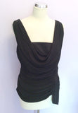 Coast Black Sleeveless Drape Top Size 14 - Whispers Dress Agency - Womens Tops - 1
