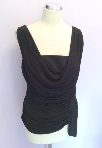 Coast Black Sleeveless Drape Top Size 14 - Whispers Dress Agency - Womens Tops - 1