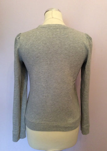 Whistles Light Grey Embroidered Bow Sweatshirt Size 10 - Whispers Dress Agency - Womens Activewear - 2
