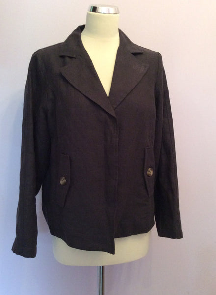 The White Company Dark Charcoal Grey Linen Blend Jacket Size 14 - Whispers Dress Agency - Womens Coats & Jackets - 1