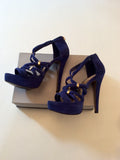 CARVELA BLUE SUEDE STRAPPY HIGH HEEL SANDALS SIZE 5/38 - Whispers Dress Agency - Womens Sandals - 5