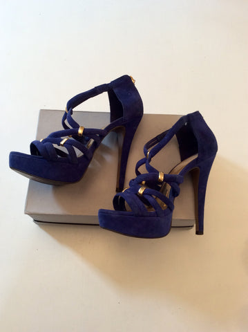 CARVELA BLUE SUEDE STRAPPY HIGH HEEL SANDALS SIZE 5/38 - Whispers Dress Agency - Womens Sandals - 5
