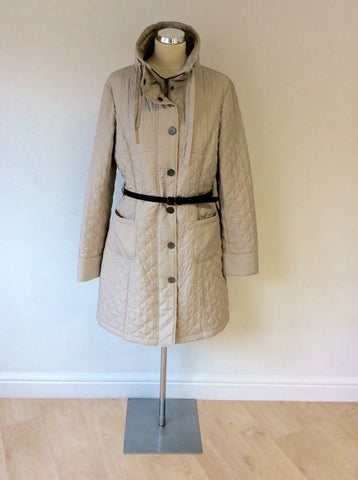 MAX MARA WEEKEND BEIGE QUILTED COAT SIZE 16 - Whispers Dress Agency - Sold - 1