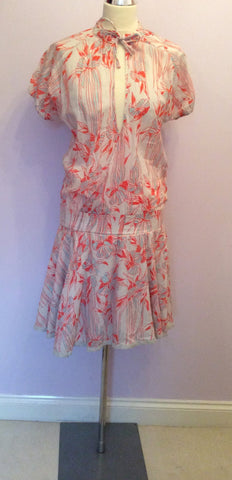 DIESEL PALE GREEN & RED PRINT COTTON DRESS SIZE M - Whispers Dress Agency - Sold - 1