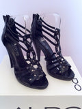 Aldo Black Snakeskin Leather Studded Heel Sandals Size 4/37 - Whispers Dress Agency - Womens Heels - 3