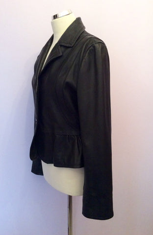Fenn Wright Manson Black Leather Jacket Size 16 - Whispers Dress Agency - Sold - 3