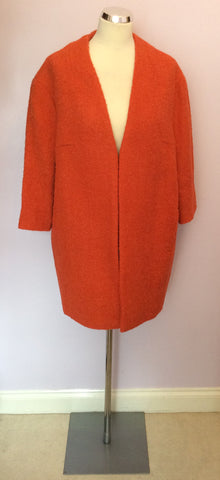 BRAND NEW MARKS & SPENCER BURNT ORANGE 3/4 SLEEVE COAT SIZE 14 - Whispers Dress Agency - Womens Coats & Jackets - 1