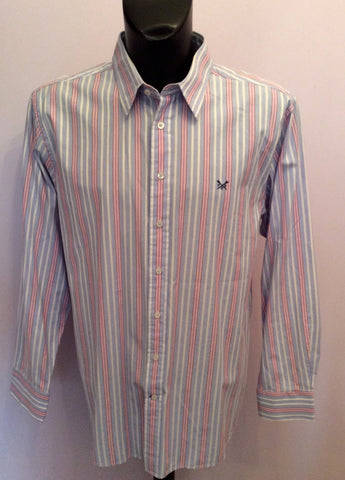 Crew Clothing Pink & Blue Stripe Cotton Long Sleeve Shirt Size XL - Whispers Dress Agency - Sold - 1