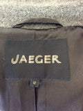 JAEGER GREY WOOL & CASHMERE DOUBLE BREASTED BELTED KNEE LENGTH COAT SIZE 12 - Whispers Dress Agency - Sold - 7