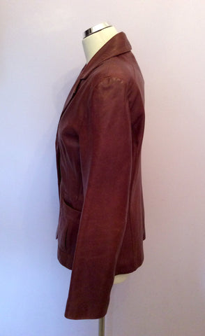 Lakeland Chestnut Brown Leather Jacket Size 14 - Whispers Dress Agency - Sold - 2