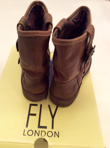Fly London Ota Camel Brown Leather Ankle Boots Size 5/38 - Whispers Dress Agency - Sold - 3