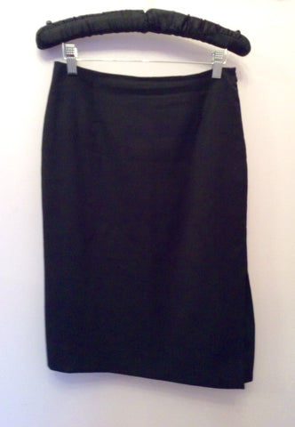 HOBBS BLACK ASYMETRIC HEM PENCIL SKIRT SIZE 10 - Whispers Dress Agency - Womens Skirts - 1