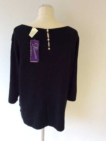 BRAND NEW PASSIONI BLACK SWAROVSKI CRYSTALS CUT OUT SLEEVE JUMPER SIZE XL - Whispers Dress Agency - Womens Knitwear - 5
