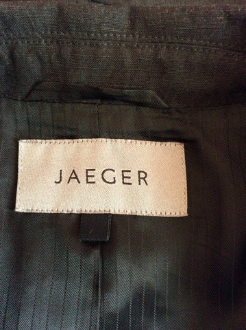 Jaeger Black Silk & Linen Jacket Size 18 - Whispers Dress Agency - Sold - 3