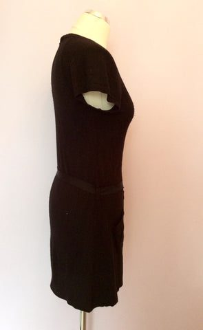 Karen Millen Black Tie Belt Long Jumper Size 10 - Whispers Dress Agency - Womens Knitwear - 2
