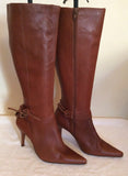 Brand New Shellys Tan Brown Leather Knee Length Boots Size 6/39 - Whispers Dress Agency - Sold - 1