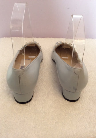 Brand New Bally Pale Blue & Pearl Trim Court Shoes Size 4/37 - Whispers Dress Agency - Sold - 3