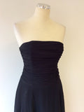 MONSOON BLACK SILK STRAPLESS DRESS SIZE 10
