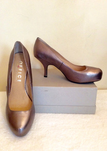 Brand New Office Bronze Leather Heels Size 6/39 - Whispers Dress Agency - Sold - 1