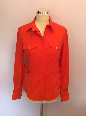 Karen Millen Orange Zip Up Shirt / Jacket Size 14 - Whispers Dress Agency - Sold - 1