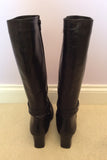 Italian Piampiani Black Leather Heeled Knee High Boots Size 7.5/ 41 - Whispers Dress Agency - Womens Boots - 4