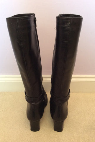 Italian Piampiani Black Leather Heeled Knee High Boots Size 7.5/ 41 - Whispers Dress Agency - Womens Boots - 4