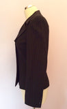 Escada Black Pinstripe Wool Trouser Suit Size 34 UK 6 - Whispers Dress Agency - Sold - 4