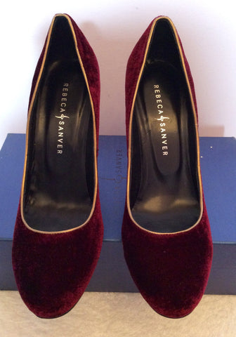 Brand New Rebeca Sanver Dark Red/ Wine Velvet Heels Size 5/38 - Whispers Dress Agency - Sold - 2