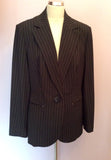 Marks & Spencer Charcoal Grey Pinstripe Trouser Suit Size 16/18 - Whispers Dress Agency - Sold - 2