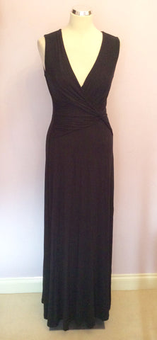 Phase Eight Black V Neckline Twist Maxi Dress Size 10 - Whispers Dress Agency - Sold - 1