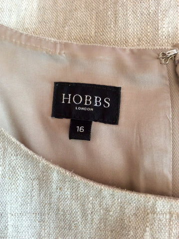 Hobbs Oatmeal Beige & Black  Flax (Linen) Dress Size 16 - Whispers Dress Agency - Sold - 3