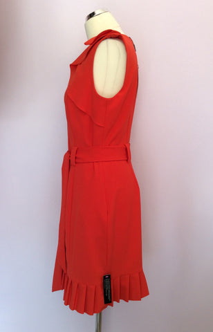 Brand New Jasper Conran Ruffle Trim Orange Dress Size 12 - Whispers Dress Agency - Womens Dresses - 2