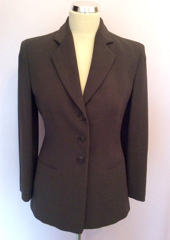 Armani Collezione Brown Wool Blend Jacket Size 40 UK 8 - Whispers Dress Agency - Sold - 1