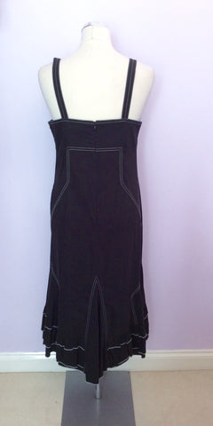 French Designer Bleu D'Azur Black Strappy Dress Size 14 - Whispers Dress Agency - Womens Dresses - 5