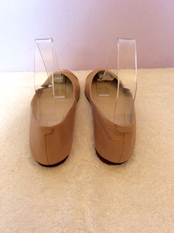 Nine West Beige & Gold Toe Tip Leather Flat Shoes Size 4/37 - Whispers Dress Agency - Womens Flats - 4