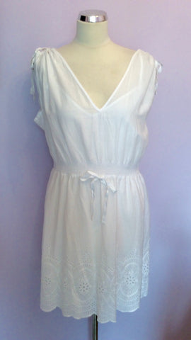 BRAND NEW FALMER HERITAGE WHITE COTTON SUMMER DRESS SIZE 16 - Whispers Dress Agency - Womens Dresses - 1