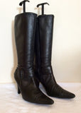 Moda In Pelle Black Buckle Trim Leather Boots Size 6/39 - Whispers Dress Agency - Womens Boots - 1